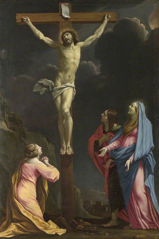 Il Cristo sulla Croce circondato dalla Vergine e da santi - Eustache Le Sueur