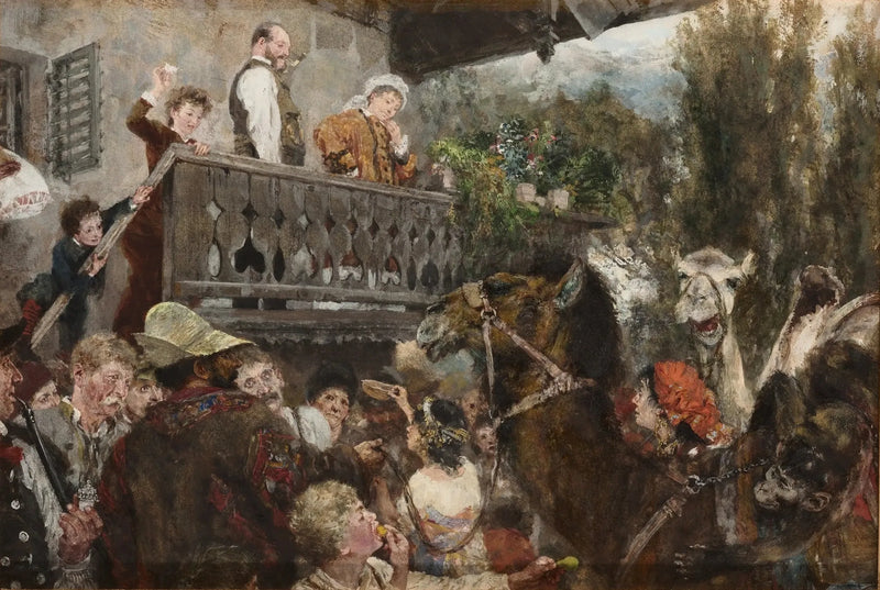 Il circo errante (I cammellieri a Partenkirchen) - Adolph von Menzel