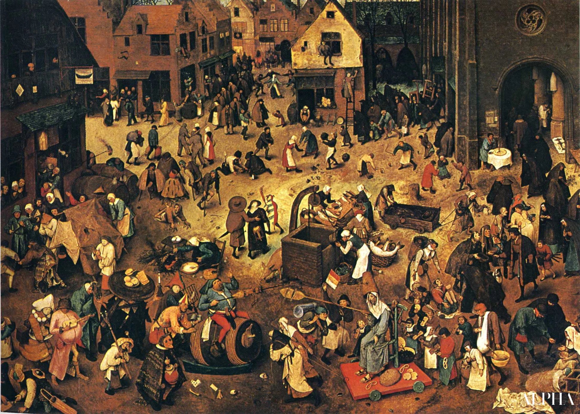 La Battaglia di Carnevale e Quaresima - Pieter Brueghel il Vecchio - Riproduzioni di quadri e dipinti di alta qualità