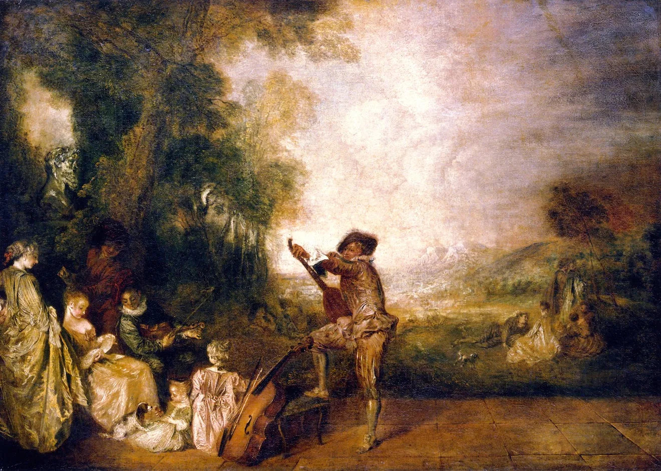 Le Concert - Antoine Watteau image 1 reproduction réalisée par Alpha Reproduction