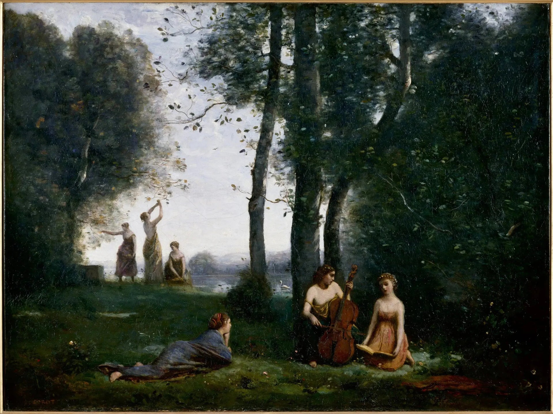 Le Concert champêtre - Jean-Baptiste Camille Corot image 1 copie de tableau peinte à la main