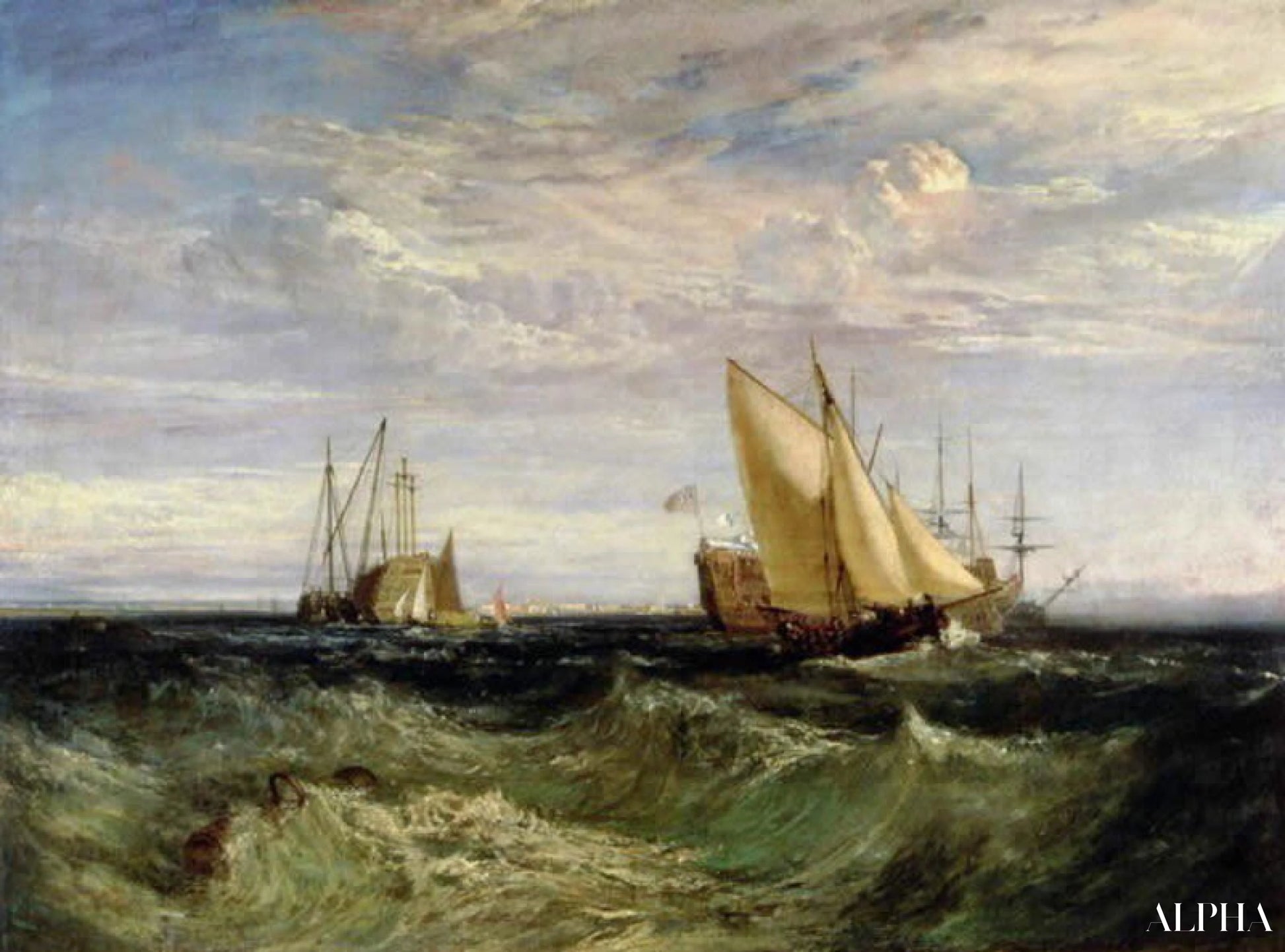 Le confluent de la Tamise et de la Medway - William Turner - Reproductions de tableaux et peintures haut de gamme