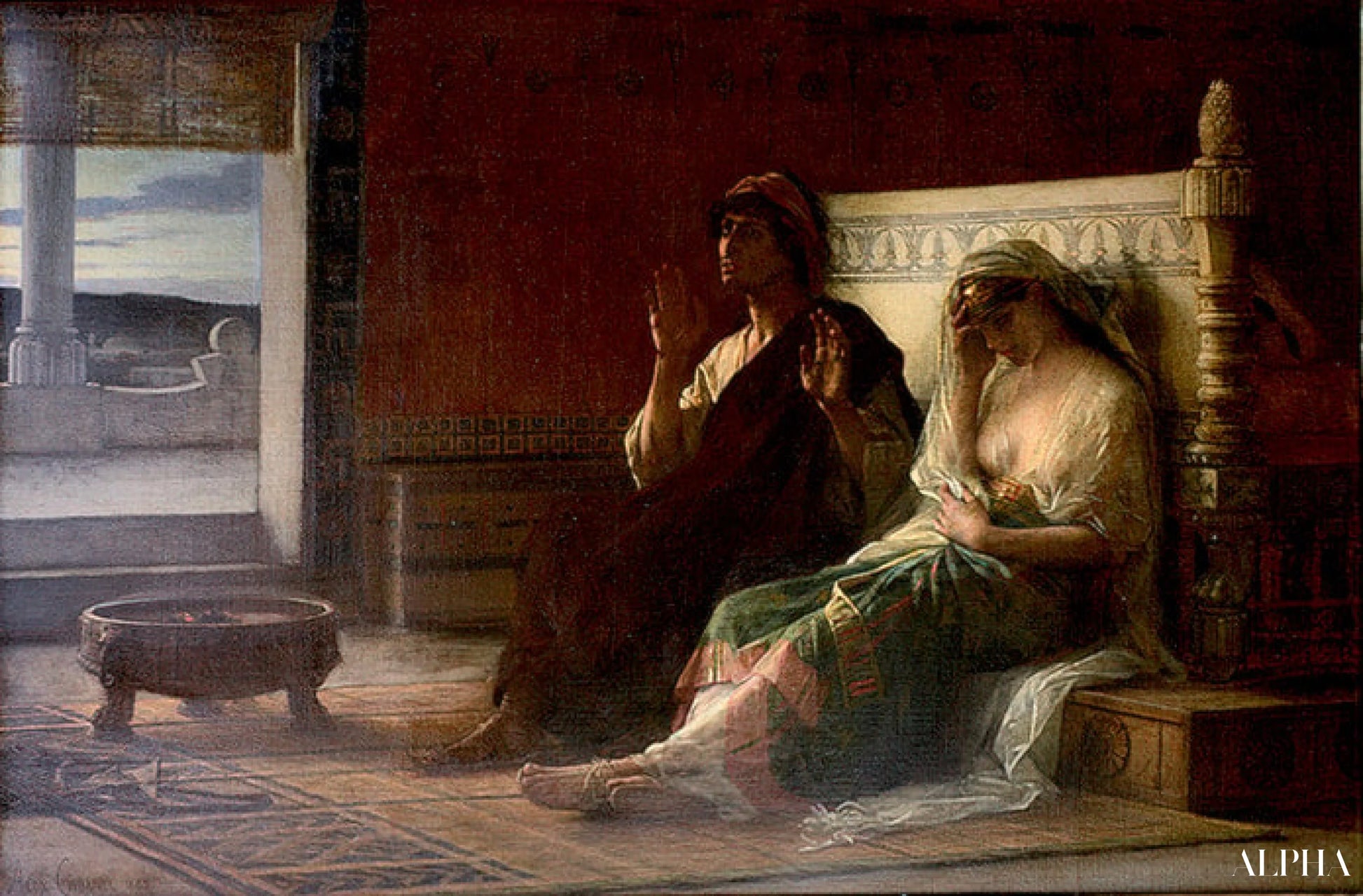 Reproduction du tableau « Le conteur - Alexandre Cabanel » par Alpha Reproduction en peinture à l’huile