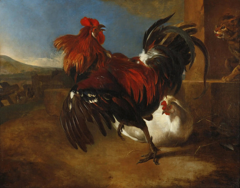 Il gallo arrabbiato nel pollaio - Melchior de Hondecoeter