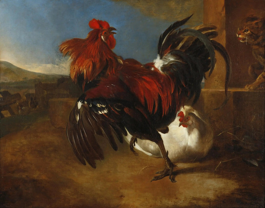 Il gallo arrabbiato nel pollaio - Melchior de Hondecoeter