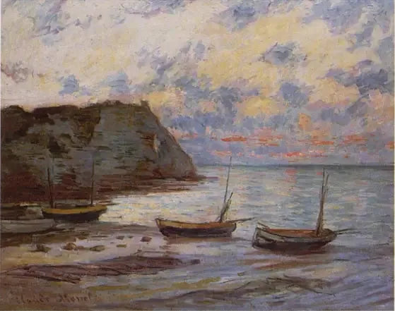Il tramonto a Etretat - Claude Monet