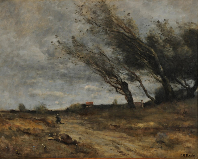 La raffica di vento - Jean-Baptiste Camille Corot