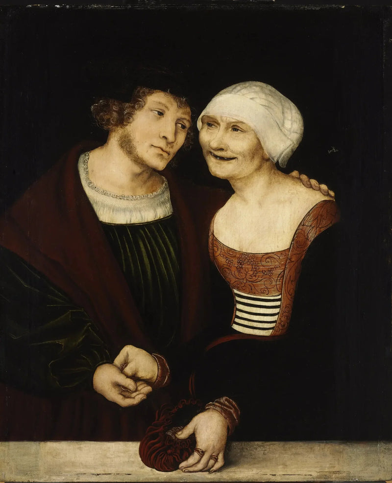 La coppia mal assortita : Giovane uomo e vecchia donna - Lucas Cranach il Vecchio
