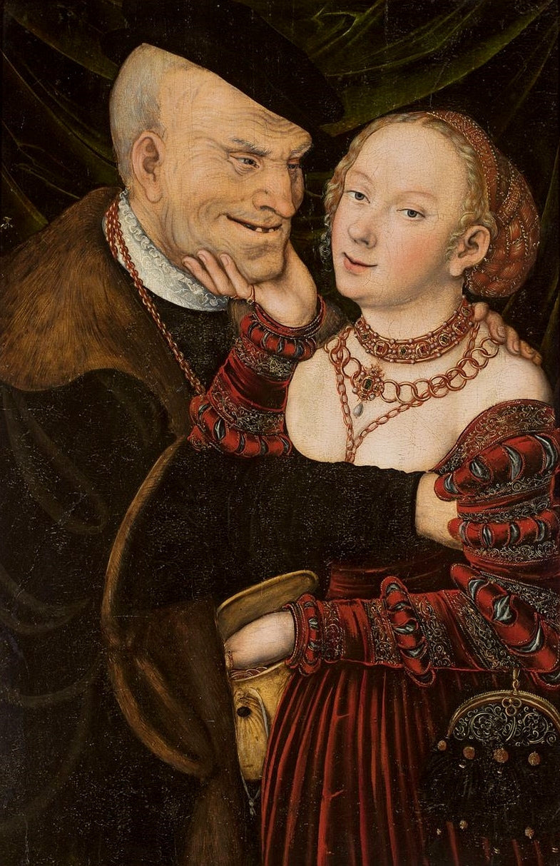 La coppia mal assortita - Lucas Cranach il Vecchio