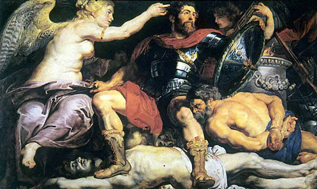 La incoronazione dell'eroe virtuoso - Peter Paul Rubens