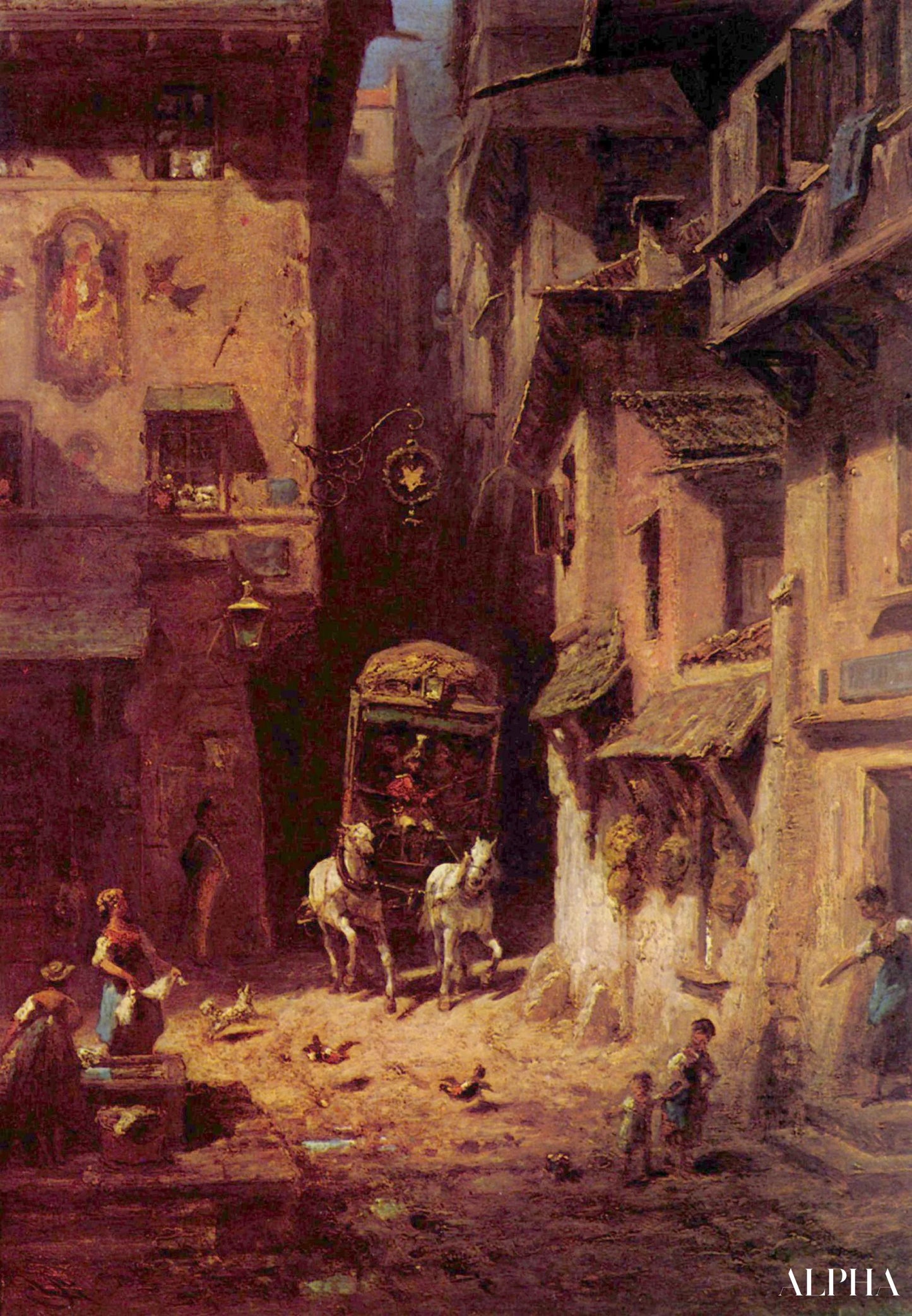 Le Courrier - Carl Spitzweg - Riproduzioni di quadri e dipinti di alta gamma