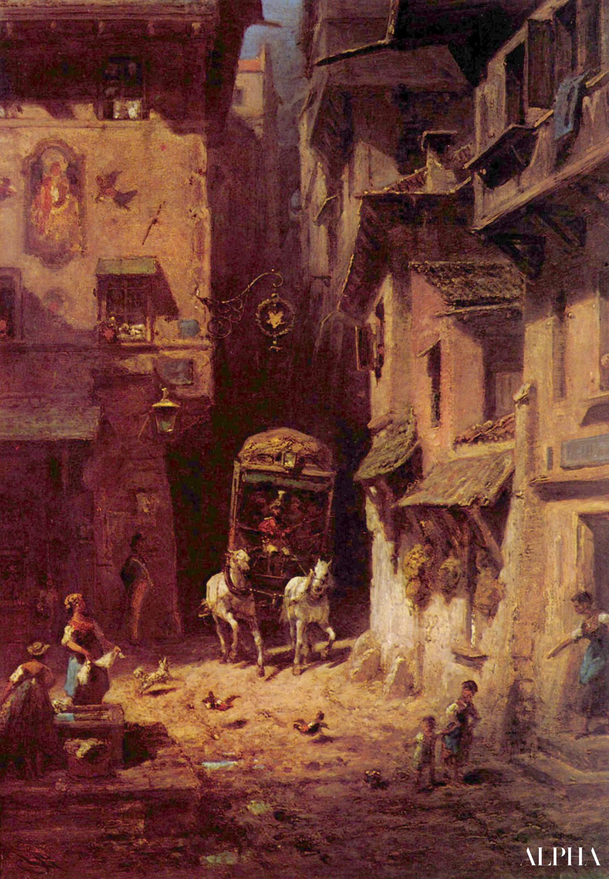 Le Courrier - Carl Spitzweg - Riproduzioni di quadri e dipinti di alta gamma