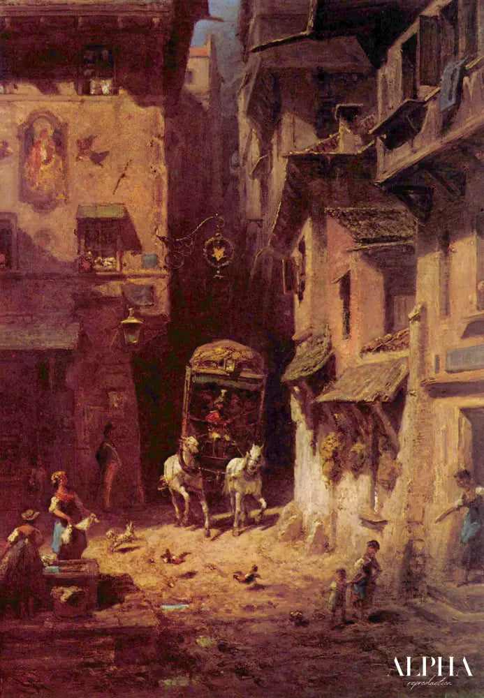 Le Courrier - Carl Spitzweg - Reproductions de tableaux et peintures haut de gamme