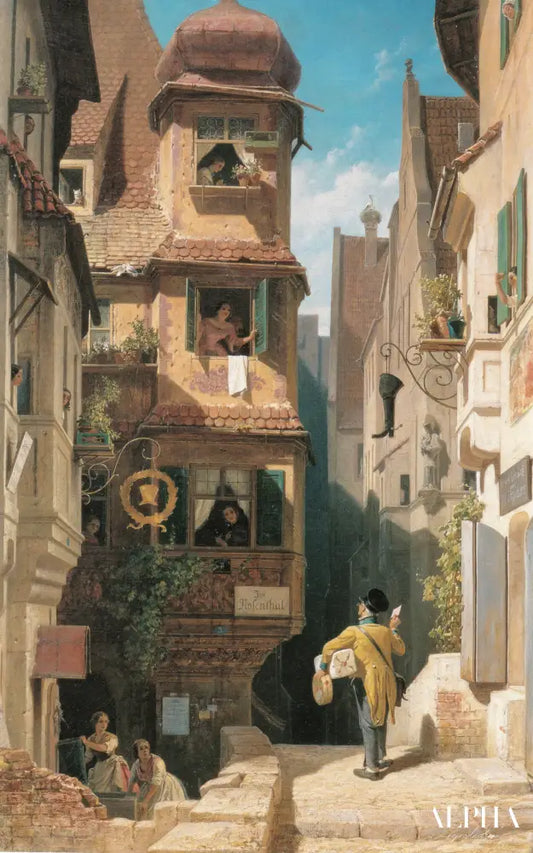 Le coursier dans le Rosenthal - Carl Spitzweg - Reproductions de tableaux et peintures haut de gamme