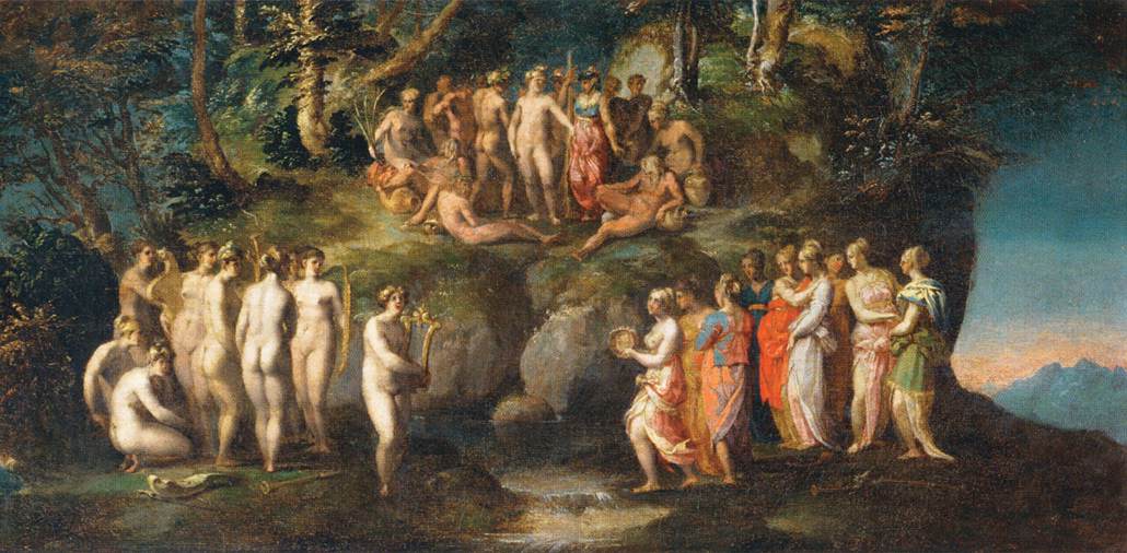 Le Défi des Piérides - Rosso Fiorentino image 1 reproduction artisanale de tableau