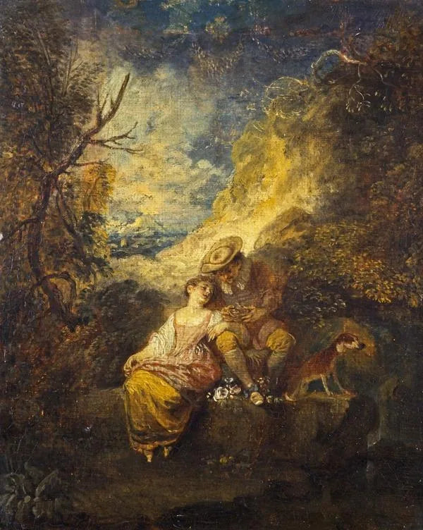 Le Dénicheur de moineaux - Antoine Watteau image 1 reproduction artisanale de tableau
