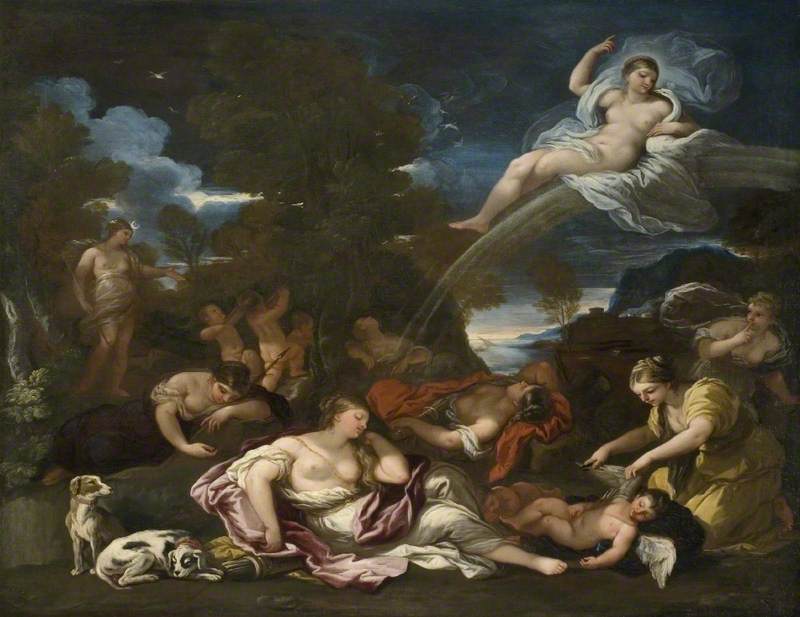 La disarmo di Cupido, une allegoria della castità - Luca Giordano