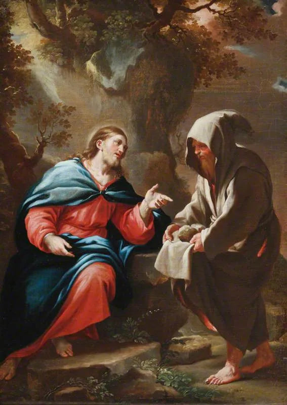 Il diavolo tentante il Cristo di trasformare le pietre in pane - Luca Giordano