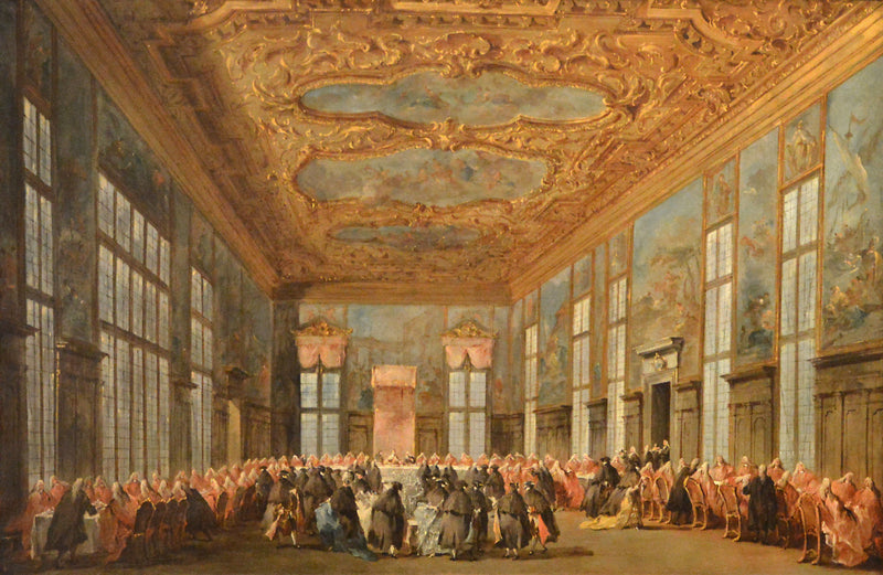 Il doge di Venezia offre da pranzo agli ambasciatori - Francesco Guardi