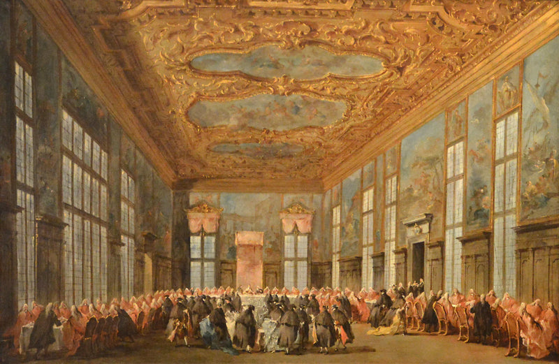 Il doge di Venezia offre da pranzo agli ambasciatori - Francesco Guardi
