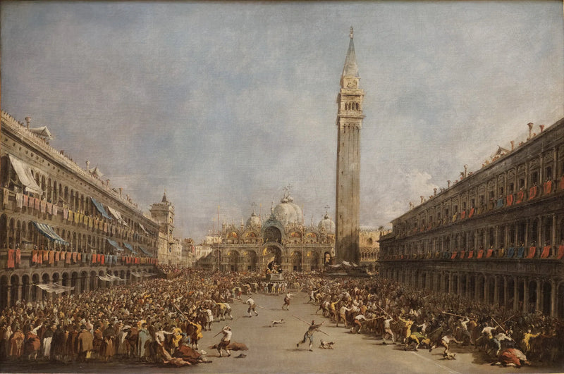 Il Doge di Venezia portato dai gondolieri, dopo la sua elezione in piazza San Marco - Francesco Guardi