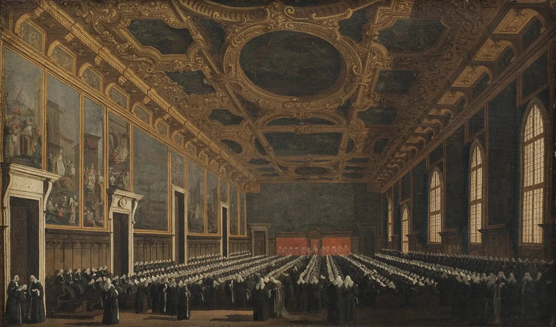 Il Doge e il Gran Consiglio nella Sala del Maggior Consiglio - Canaletto
