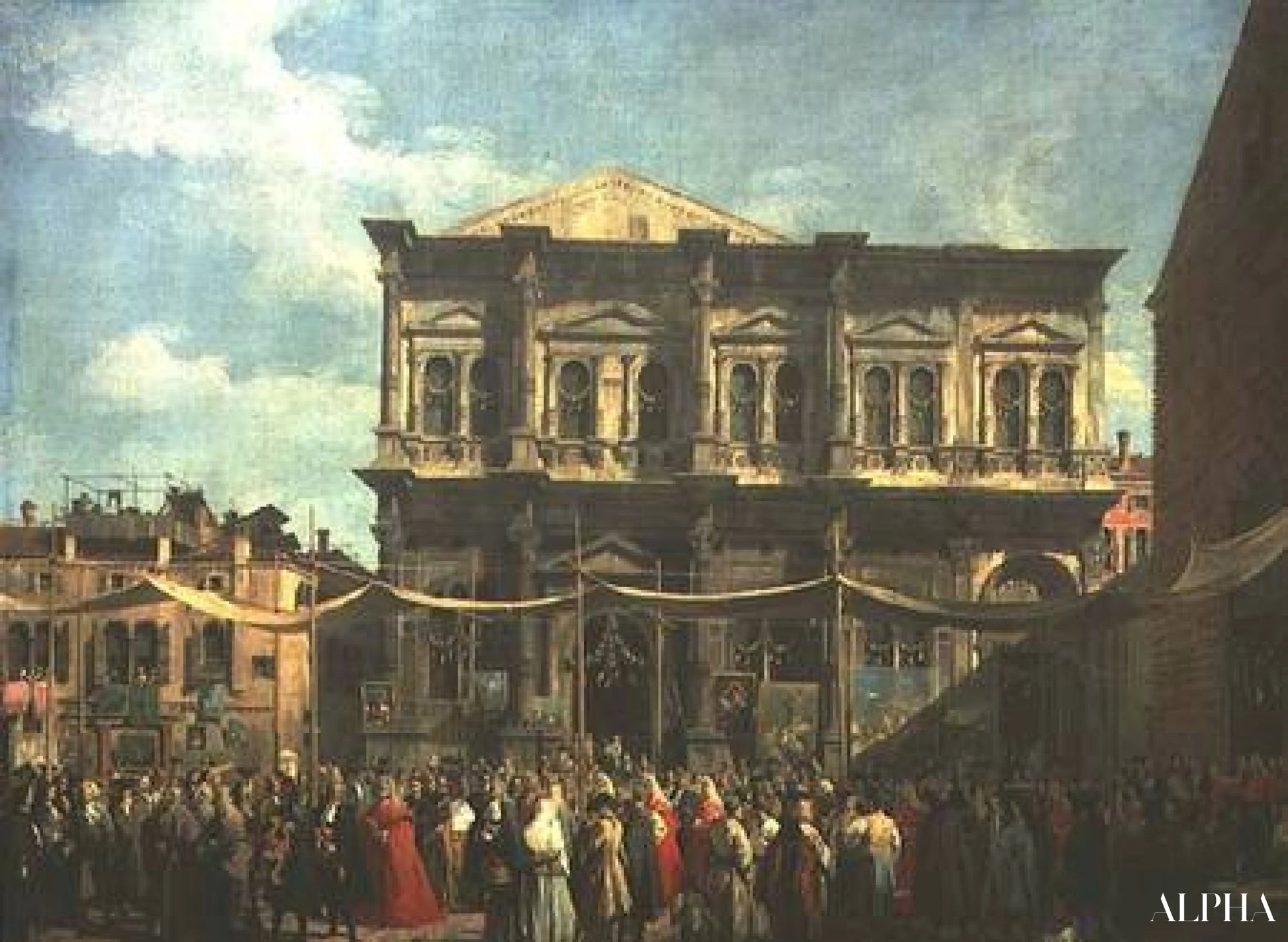 Il Doge che visita la chiesa e la Scuola di San Rocco - Giovanni Antonio Canal - Riproduzioni di quadri e dipinti di alta qualità