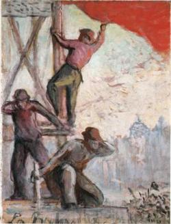 La bandiera rossa o la battaglia sindacale - Maximilien Luce
