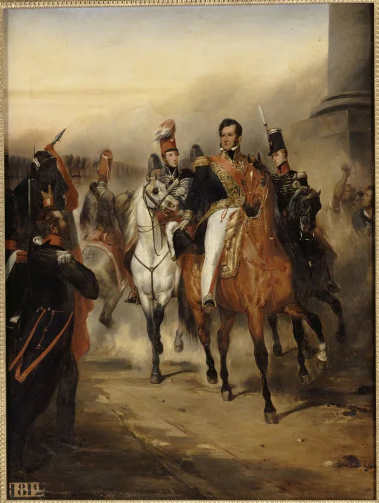 Il duca d'Orléans riceve alla barriera del Trono il 1° reggimento di dragoni comandato dal duca di Chartres, 4 agosto 1830 - Ary Scheffer