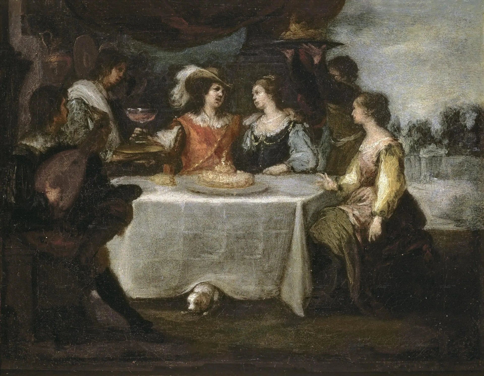 Le fils prodigue gaspillant son héritage - Bartolomé Esteban Murillo image 1 reproduction de peinture à l’huile