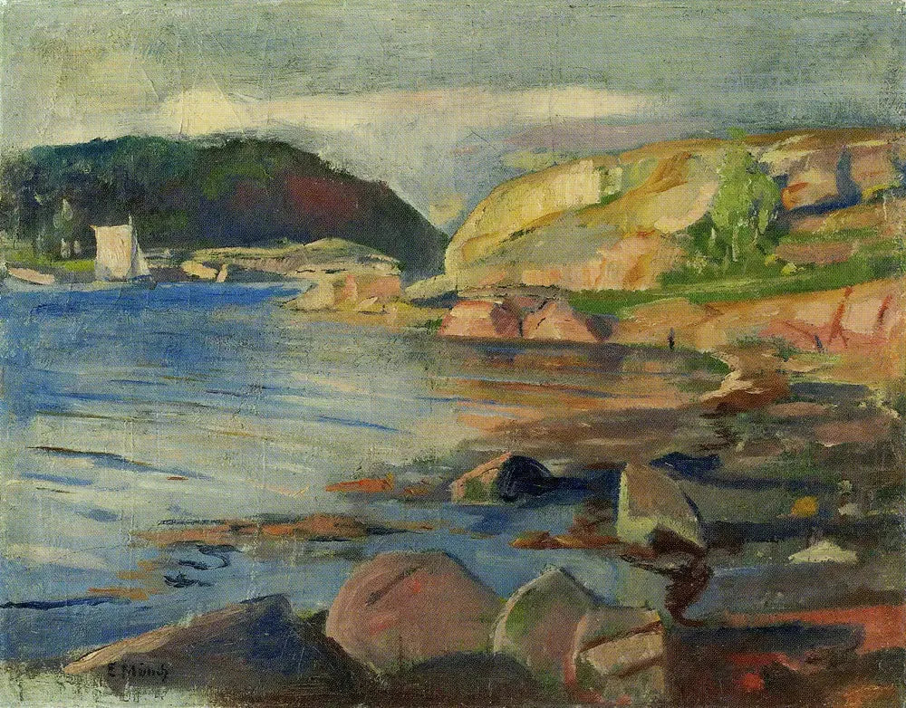 Le Fjord de Tønsberg - Edvard Munch image 1 reproduction de peinture à l’huile