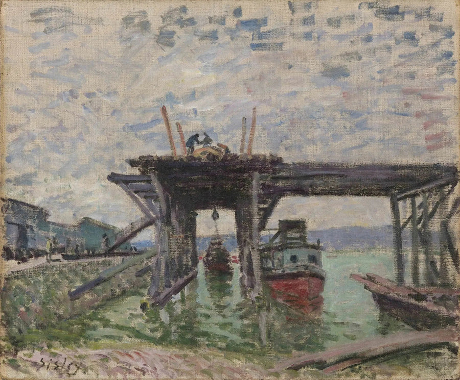 Il garage delle chiatte - Alfred Sisley