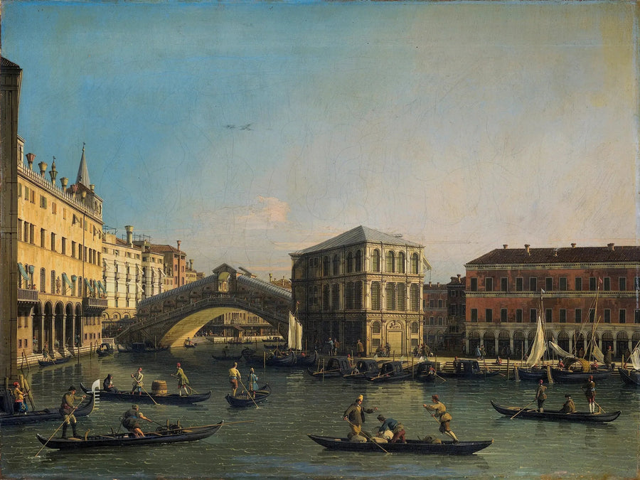 Il Grande Canale con il ponte di Rialto e il fondaco dei Tedeschi - Canaletto