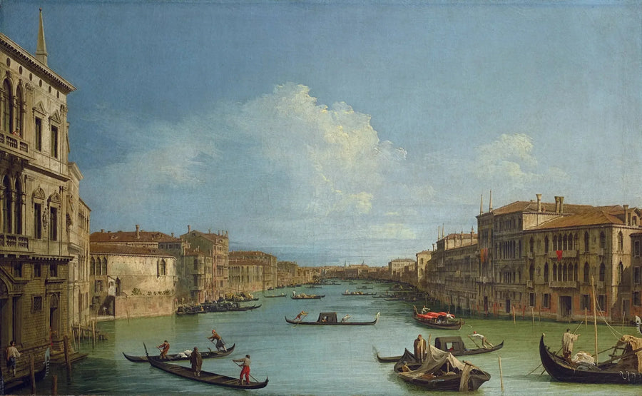 Il Grande Canale, da Ca' Foscari verso il ponte di Rialto - Canaletto