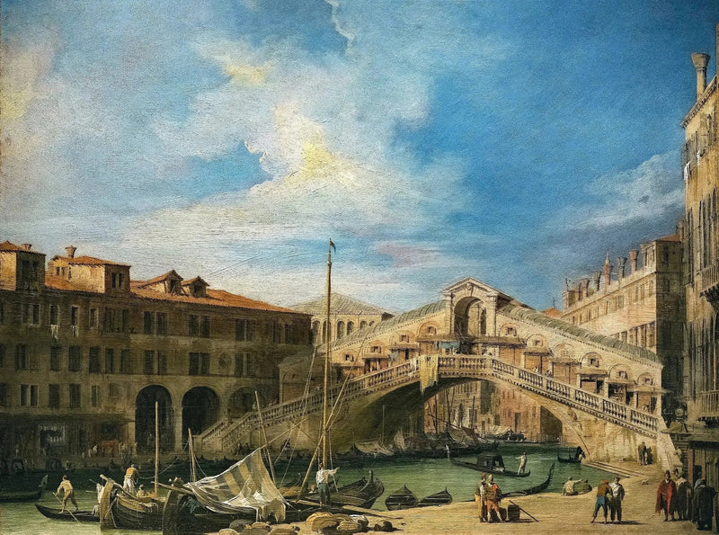 Il Grande Canale : il ponte di Rialto da Sud - Canaletto