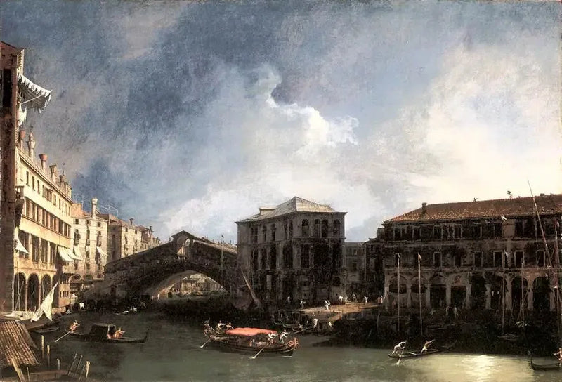 Il Grande Canale vicino al ponte di Rialto - Canaletto