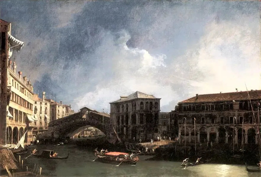 Il Grande Canale vicino al ponte di Rialto - Canaletto