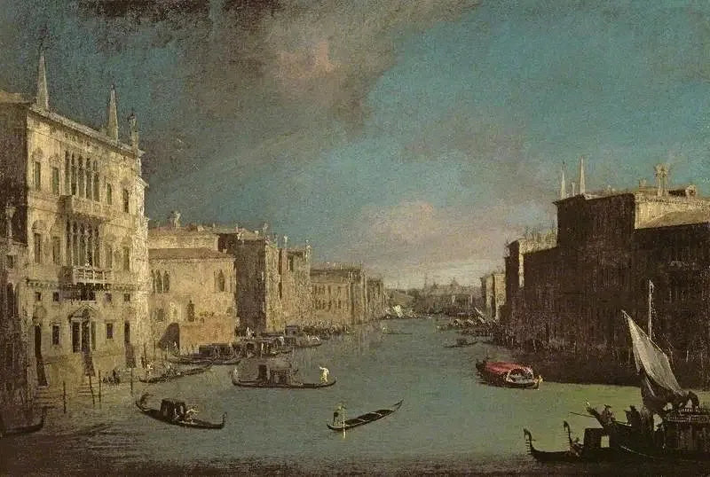 Il Grande Canale, Venezia, vista verso nord-est dal Palazzo Balbi fino al ponte di Rialto - Canaletto