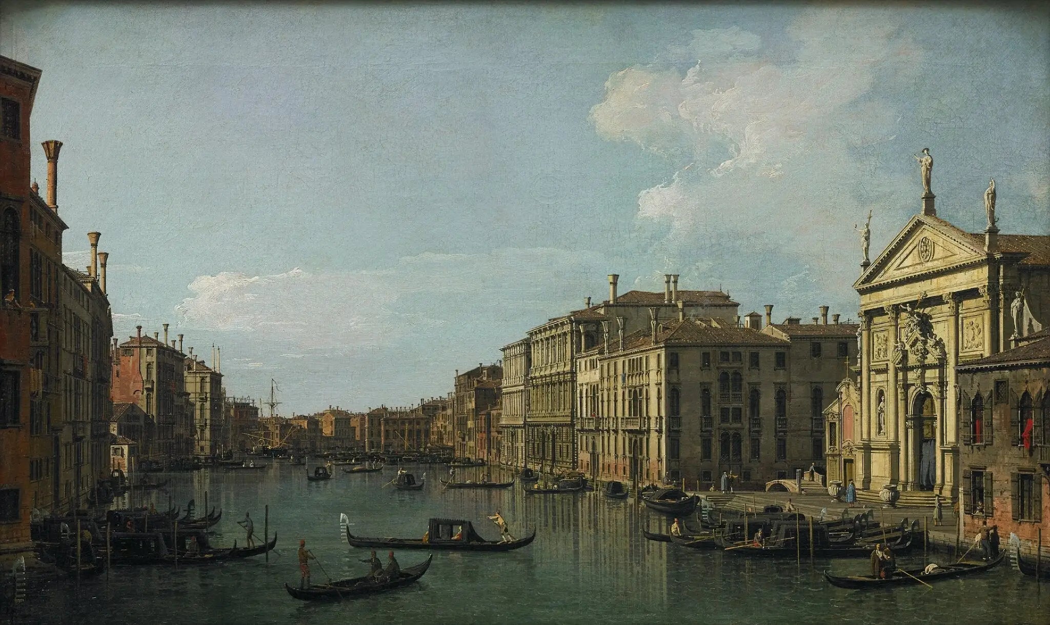 Le Grand Canal Venise vue vers le sud-est depuis San Stae jusqu’aux Fabbriche Nuove di Rialto - Canaletto - Alpha