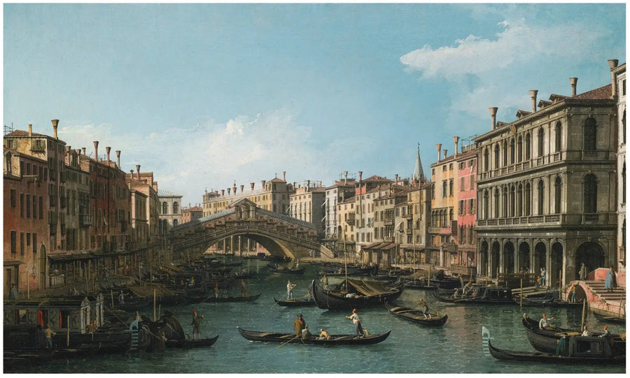 Il Grande Canale visto da nord-est dal Palazzo Dolfin-Manin fino al ponte di Rialto - Canaletto