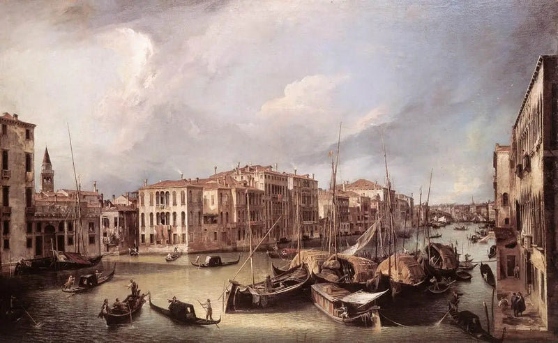Il Grande Canale visto da nord-est verso il ponte di Rialto - Canaletto
