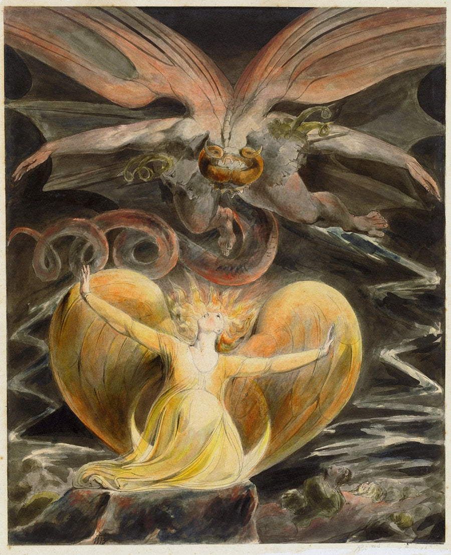 Le grand Dragon Rouge et la Femme vêtue de soleil - William Blake image 1 tableau peint à l’huile sur toile
