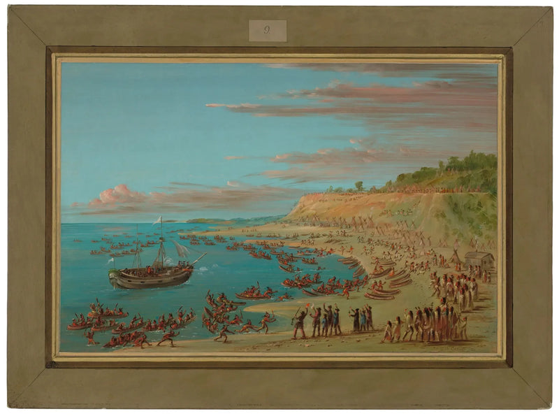 Il Griffon entering dans le port de Mackinaw. 27 août 1679 - George Catlin