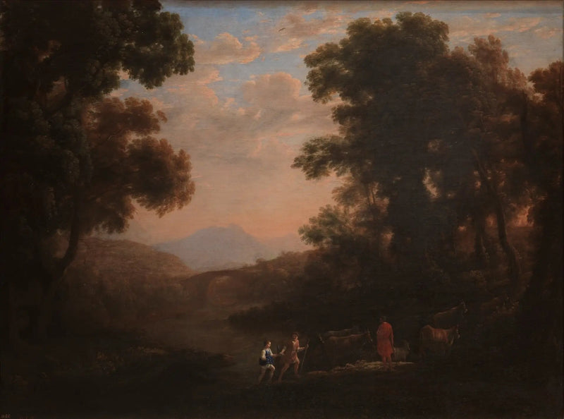 Il guado di un fiume - Claude Lorrain