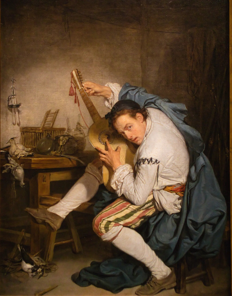 Il chitarrista (L'Oiseleur). - Jean-Baptiste Greuze