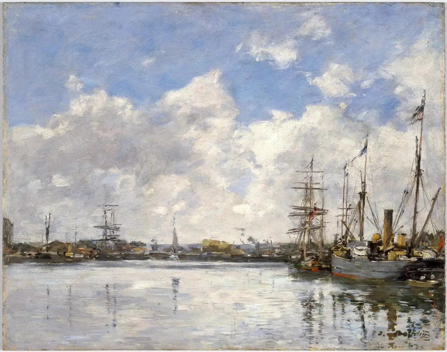 Le Havre, le port - Eugène Boudin image 1 reproduction d’œuvre d’art à l’huile