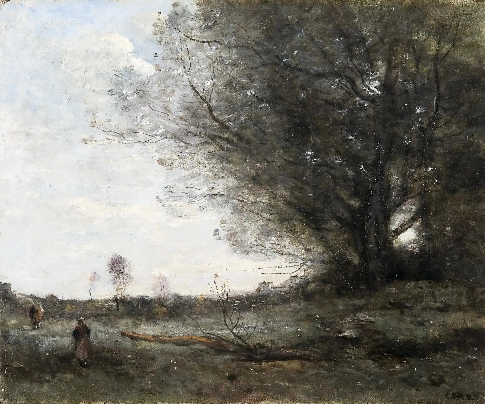 Le hêtre - Jean-Baptiste Camille Corot image 1 copie de tableau peinte à la main