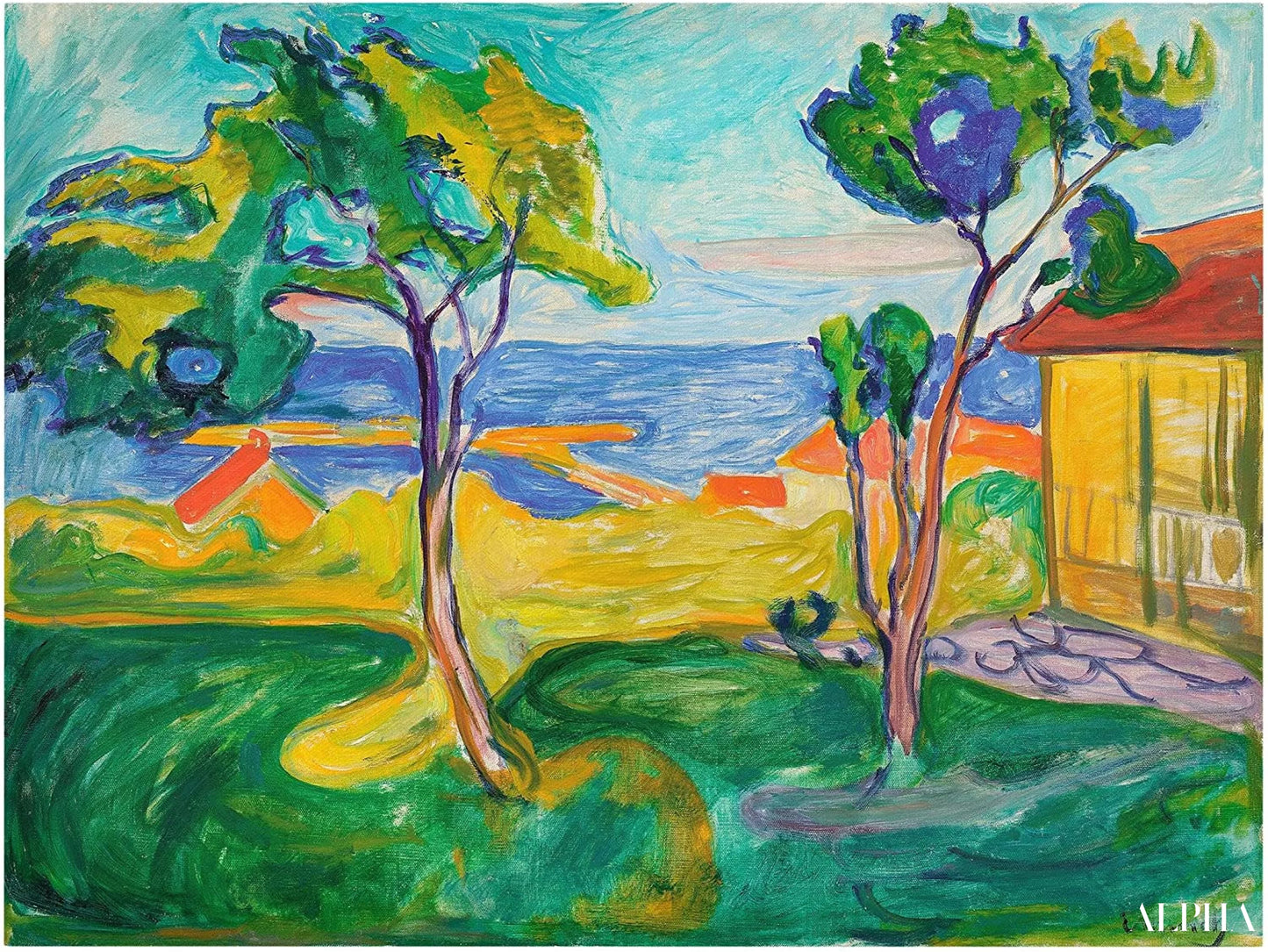 Il giardino a Asgardstrand - Edvard Munch - Riproduzioni di quadri e dipinti di alta qualità
