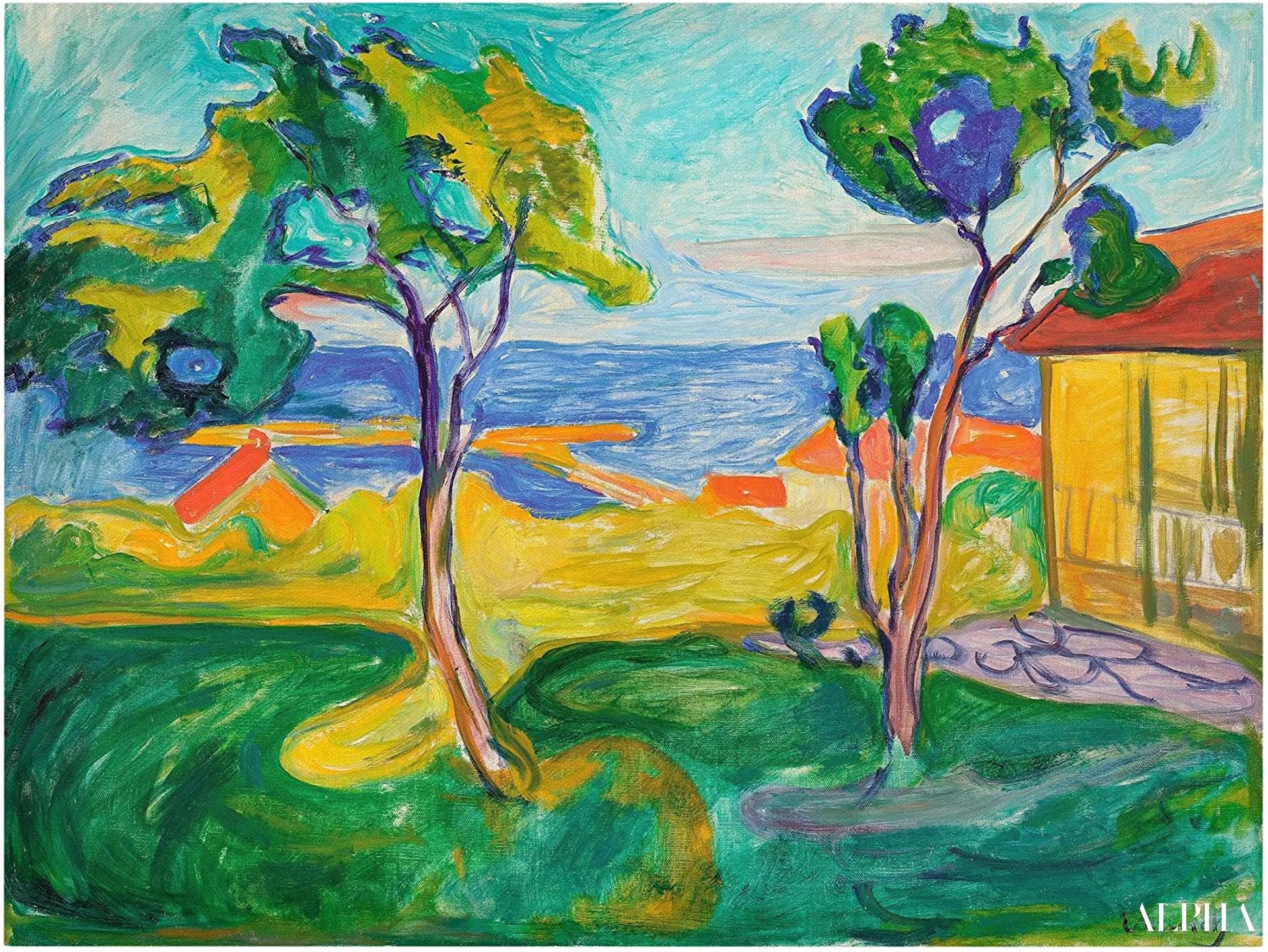 Il giardino a Asgardstrand - Edvard Munch - Riproduzioni di quadri e dipinti di alta qualità