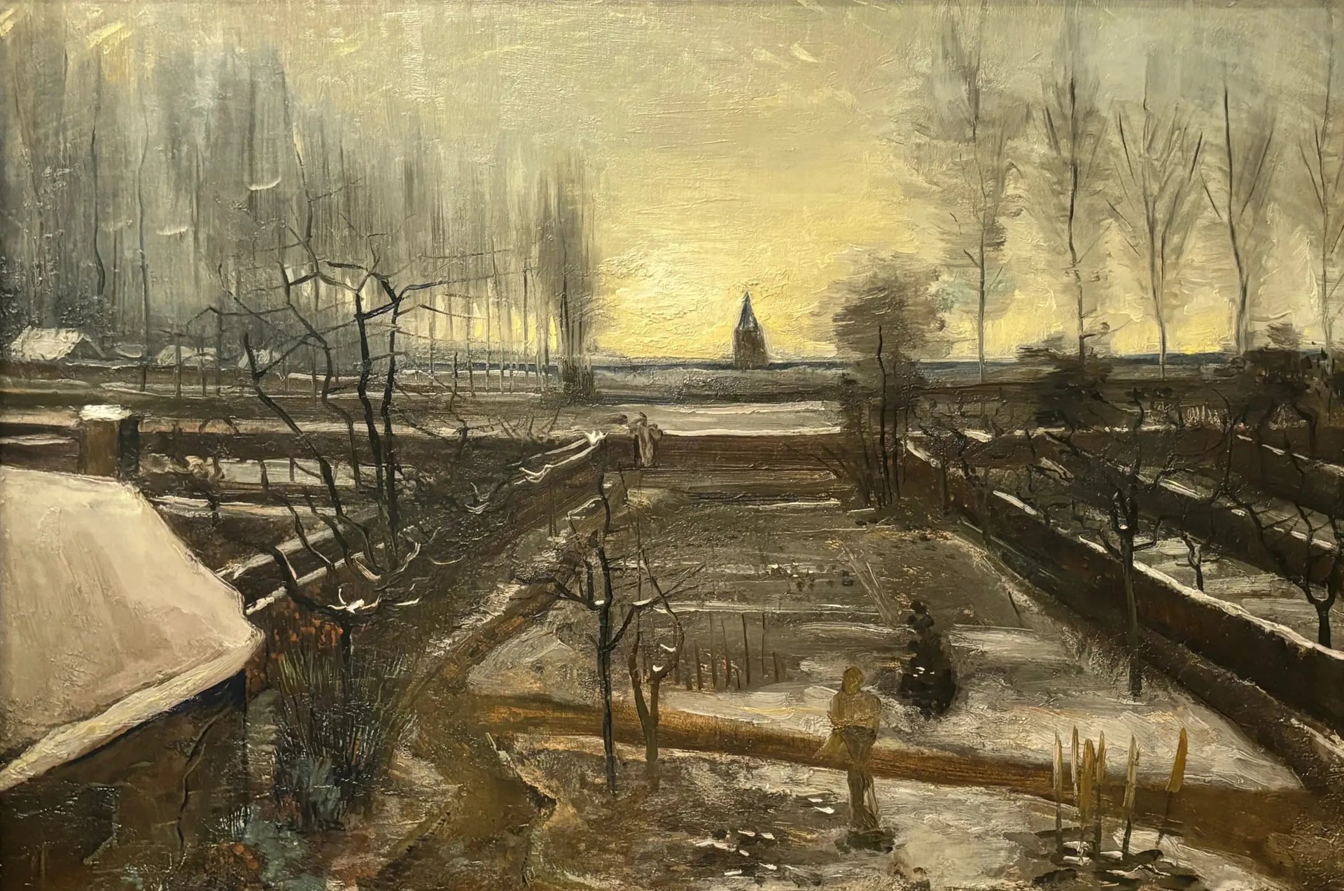 Le jardin du presbytère de Nuenen sous la neige - Vincent van Gogh image 1 reproduction artisanale de tableau